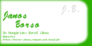 janos borso business card