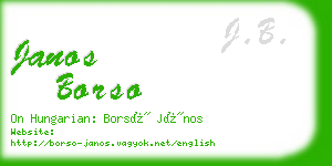 janos borso business card